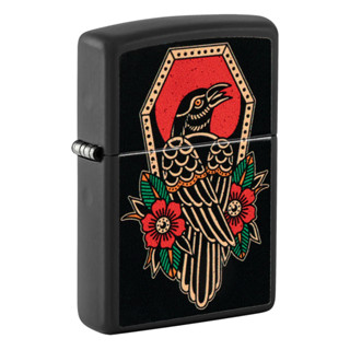 Zippo ไฟแช็กรุ่น 48611  Crow Tattoo Design ของแท้ รับประกันตลอดชีวิต นำเข้าและจำหน่ายโดยตัวแทนจำหน่าย