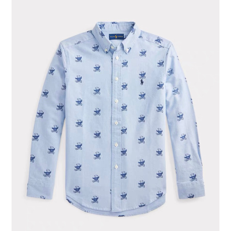 PRE ORDER • Ralph Lauren Blue Oxford Cotton Bear Shirt (boy’s size)**สินค้าแท้100%
