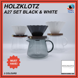 HOLZKLOTZ A27 Dripper Set Black &amp; White Style V60 [Cone Shape] ดริปเปอร์เพิ่มความหวานและบาลานซ์ สินค้าของแท้จากเกาหลี