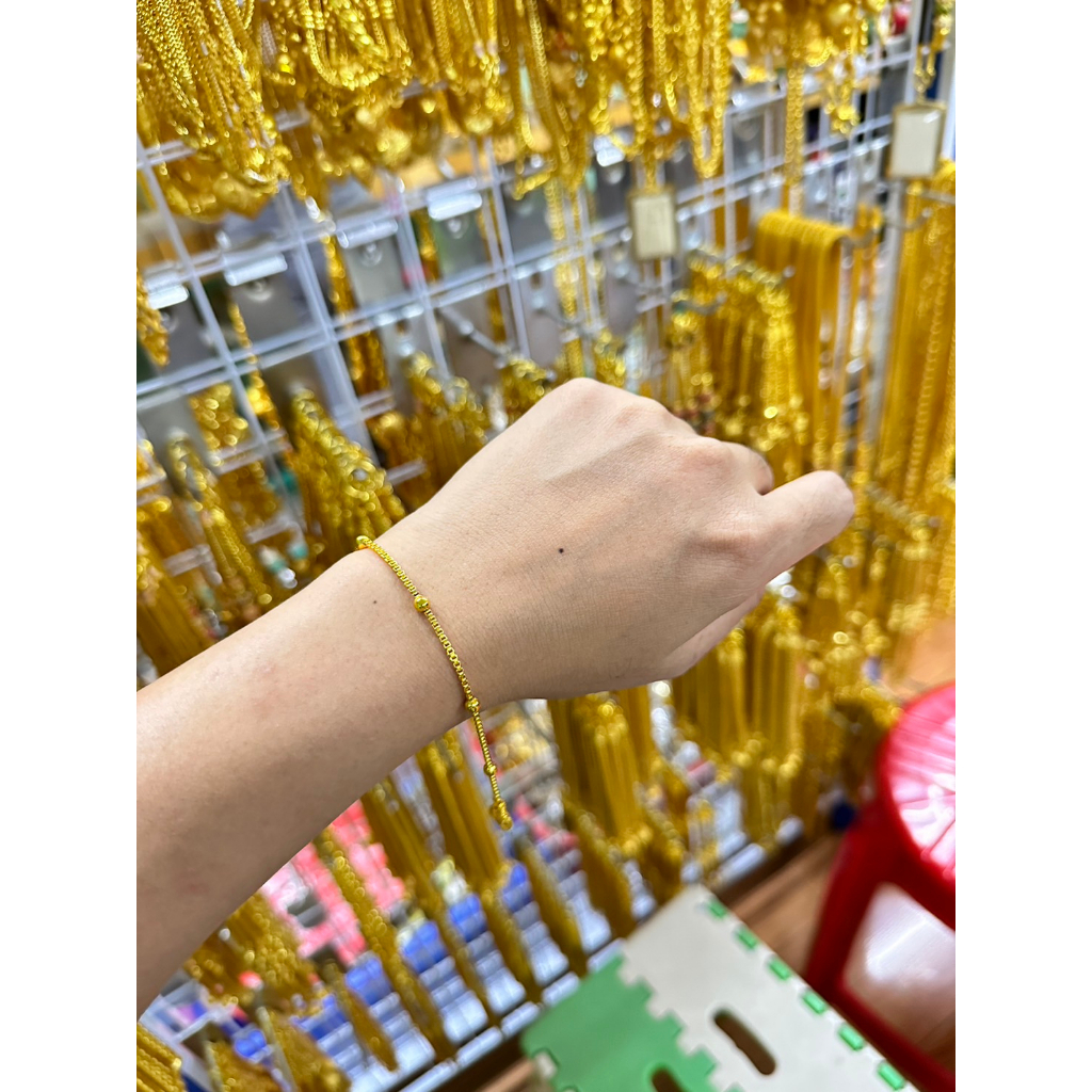 ข้อมือตุ้มเกลี้ยงสลับ 1 สลึง