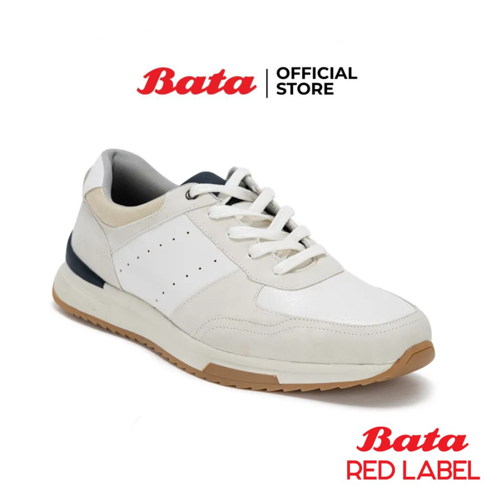 Bata Red Label บาจา รองเท้าผ้าใบ สนีกเกอร์ รองเท้าผ้าใบลำลอง แบบผูกเชือก สำหรับผู้ชาย รุ่น Newman-RL สีขาว 8211107