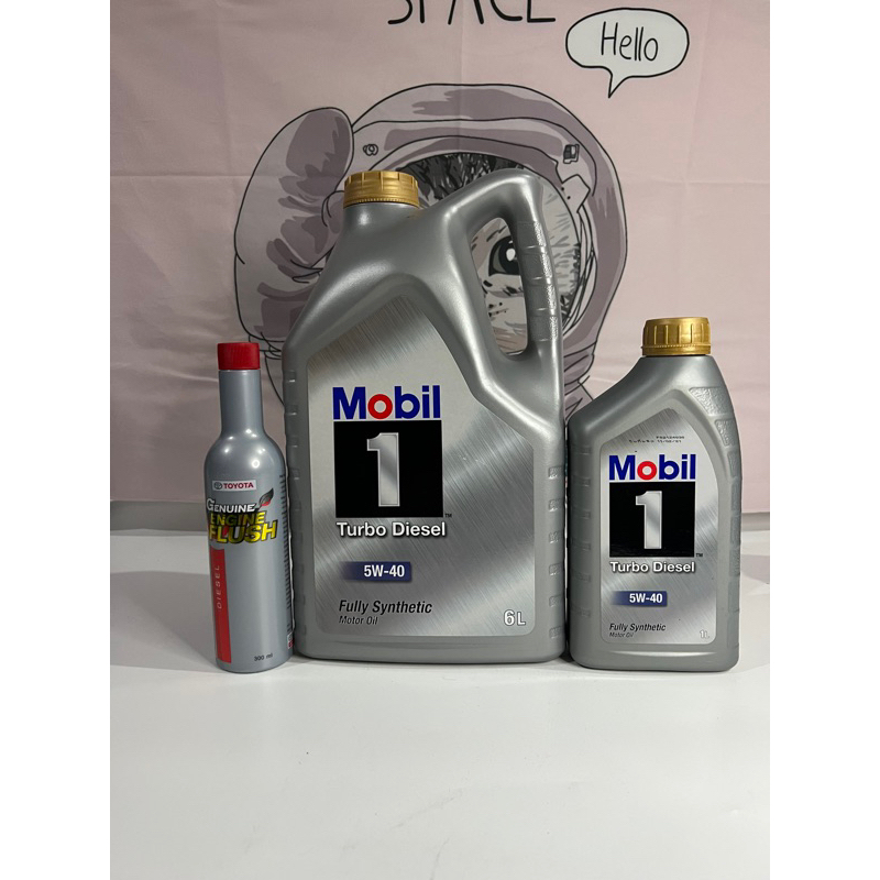 น้ำมันเครื่องMobil1/TurboDiesel5W-40/6L+1L+ฟรัชชิ่ง