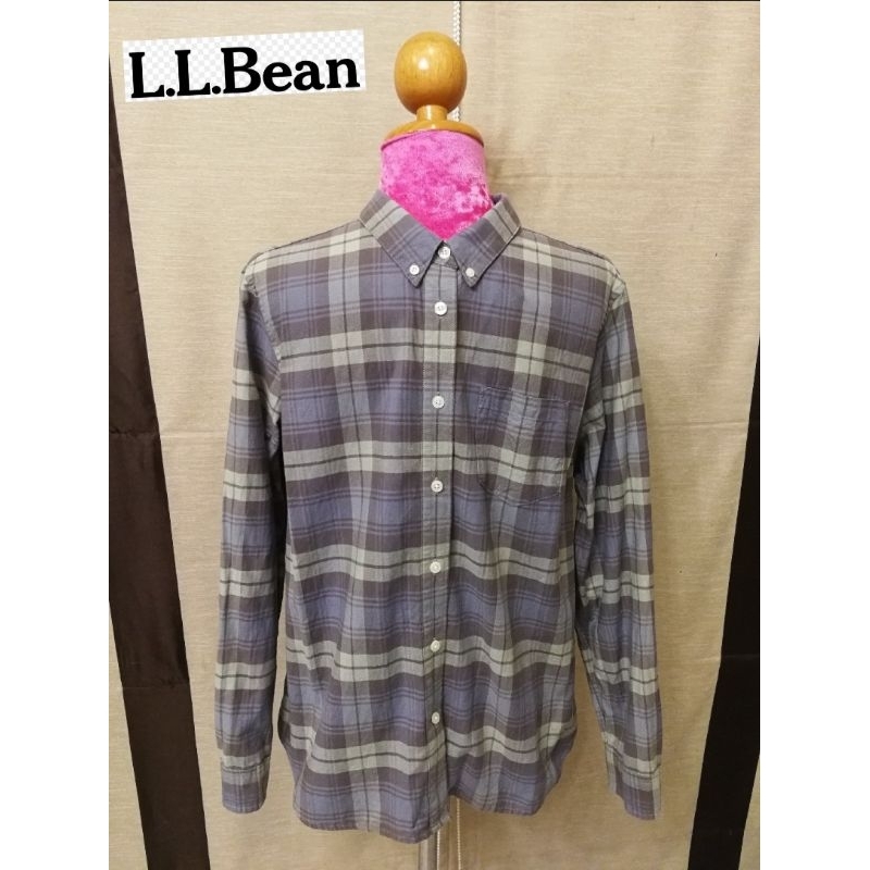 L.L.Bean Brand_2nd hand เสื้อเชิ้ตแขนยาวผ้าฝ้าย​100%/SizeM/Made in China🇨🇳/แท้มือสองกระสอบนำเข้า​