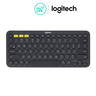 Logitech Bluetooth Multi Device Keyboard คีย์บอร์ดไร้สาย แถมสติ้กเกอร์ภาษาไทย  รุ่น K380 สีดำ