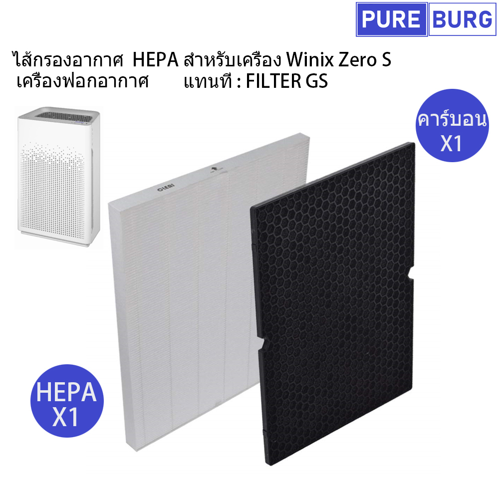 Winix Zero S AZSE430-JWK เครื่องฟอกอากาศ แทนที่ FILTER GS ไส้กรองอากาศ HEPA สำหรับเครื่อง