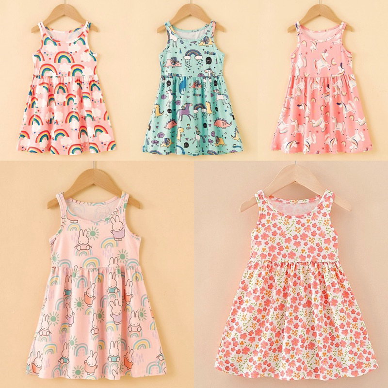 พร้อมส่งจากไทย ชุดเดรสเด็กผ้านิ่มใส่สบาย งานคุณภาพ ต้อนรับSummer