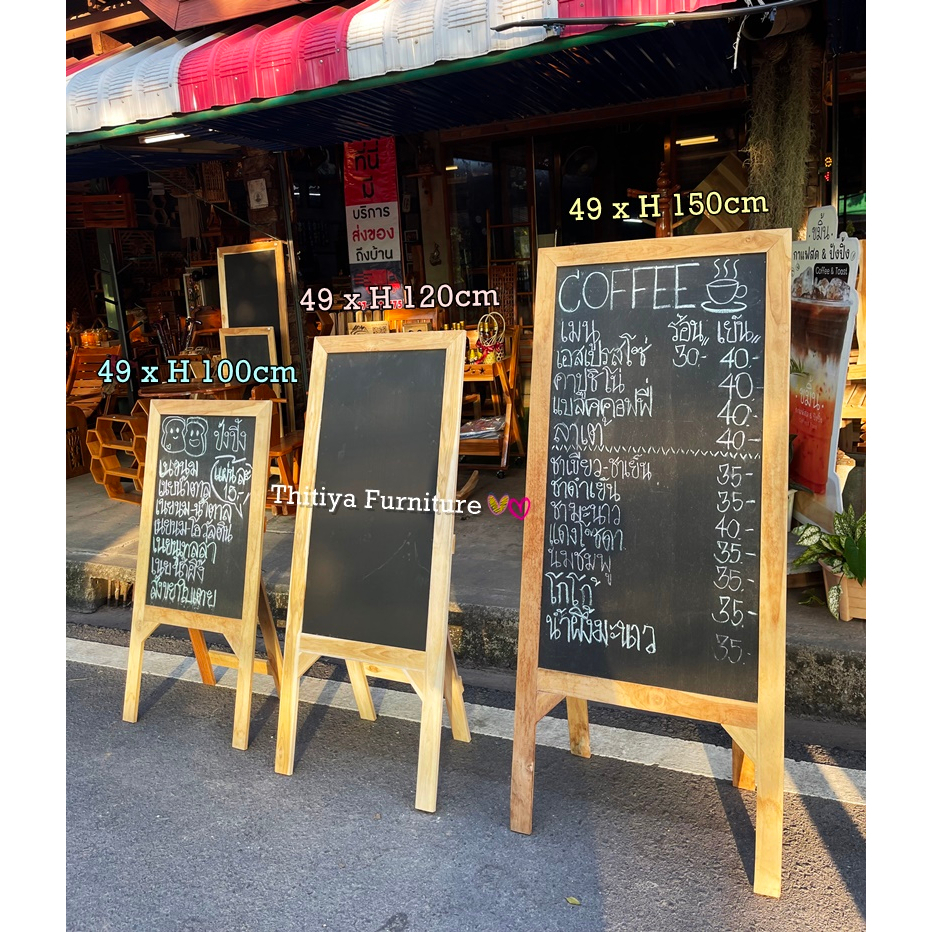 กระดานดำพร้อมขาตั้ง ป้ายเมนู ป้ายแนะนำ ป้ายกระดาน แบล็คบอร์ด กระดานเมนู กระดานเขียนลบได้ กระดานร้านอาหาร