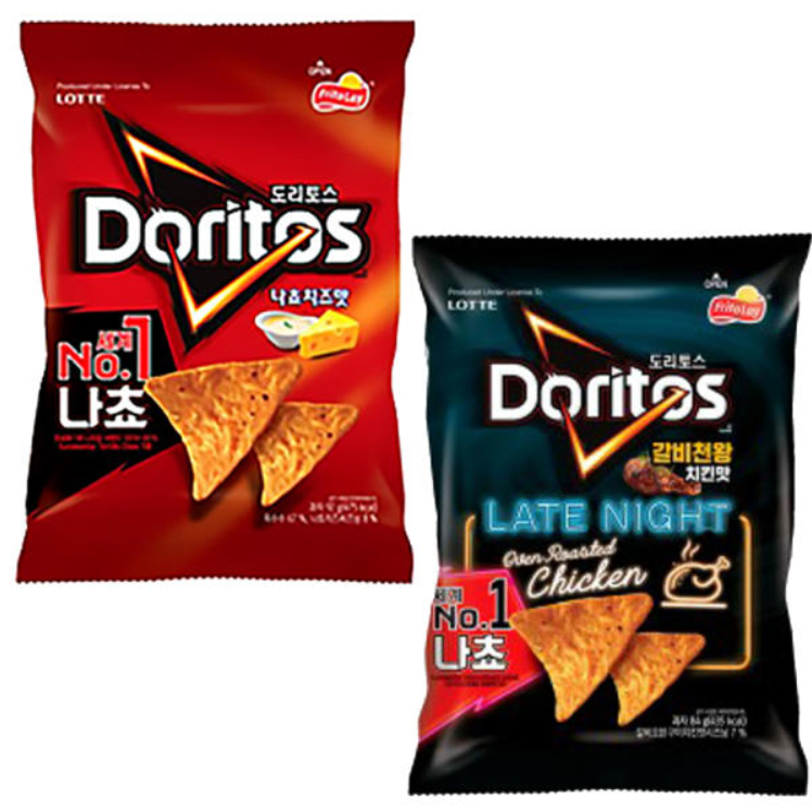 พร้อมส่ง 도리토스  โดริโทส นาโช่ รสไก่เผ็ด, รสชีส Lotte Doritos Nachos Tortilla Chips Cheese and Roasted