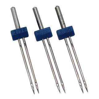 (1ชุด3ขนาด)เข็มจักรกระเป๋าหิ้ว เข็มคู่ห่างTwin needle(2mm 3mm 4mm)เข็มจักรบ้าน จักรกระเป๋าหิ้ว จักรซิกเเซก(ราคาต่อ1ชุด)