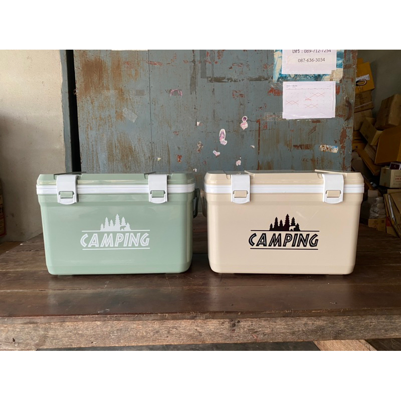 กระติกน้ำแข็งพลาสติกสี่เหลี่ยม รุ่นฟูจิ CAMPING ขนาด 15 ลิตร มี 2 สี