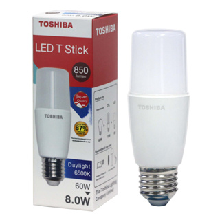 TOSHIBA หลอดไฟ LED 8W Stick แสงขาว (DL) (มอก.1955-2551,มอก.2780-2562) ขนาด 12.6 ซม.