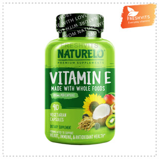 Naturelo,Vitamin E, Made with Whole Foods, 180 mg, 90 Vegetarian Capsules