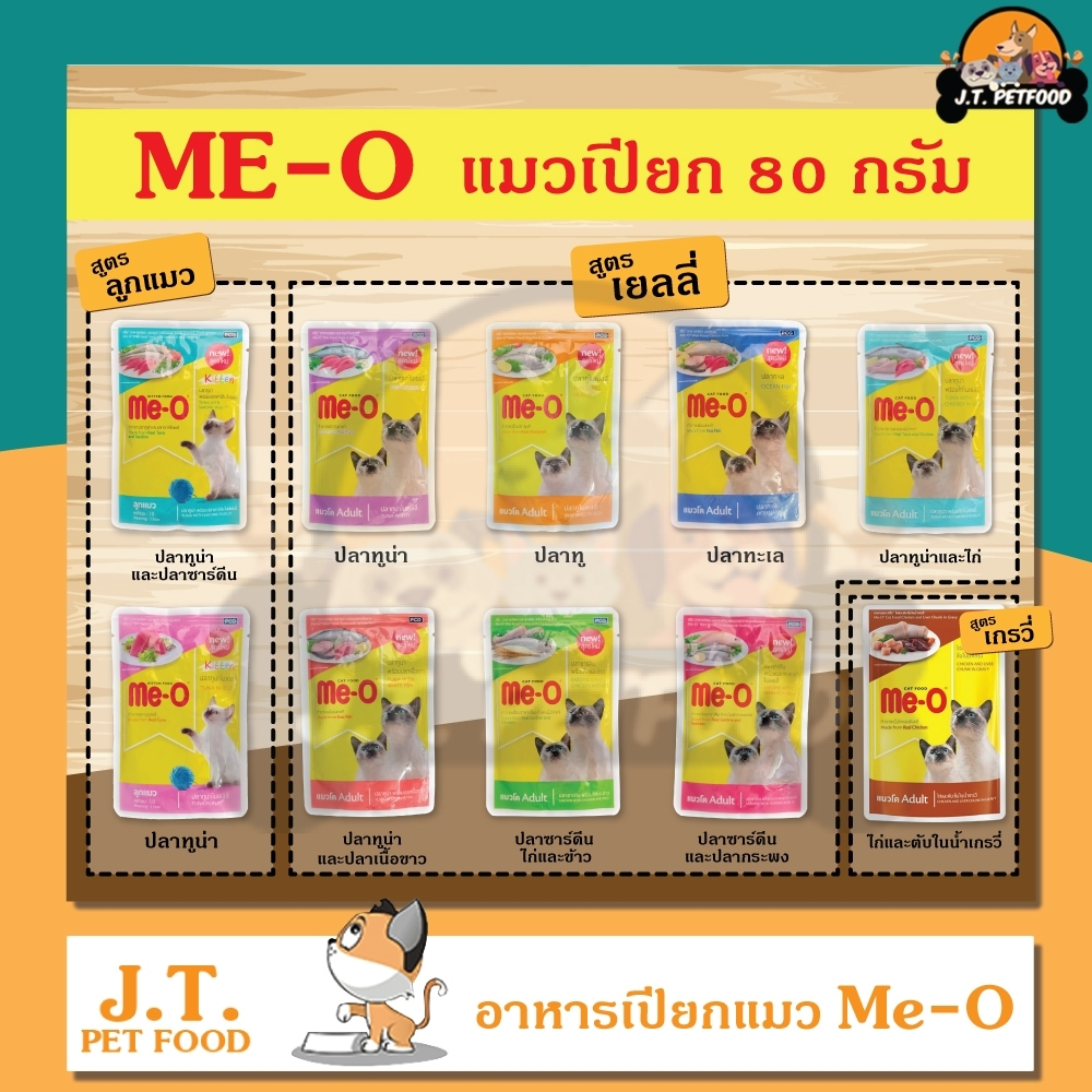 Me-o เพาซ์ อาหารเปียกแมว มีโอ ขนาด 80g คละรส