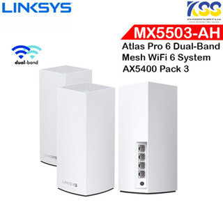 LINKSYS VELOP (MX5503-AH) Wireless AX5400 Dual Band Mesh WI-FI 6 (Pack 3)