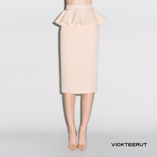 VICKTEERUT Re-Edition Pencil Skirt with Flounce Peplum กระโปรงทรงสอบ ตกแต่งระบาย