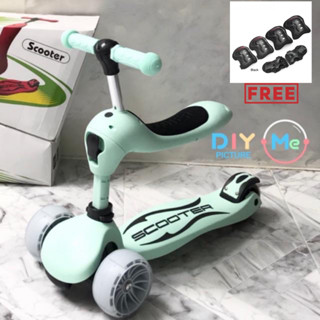 Scooter สกูตเตอร์ รุ่นTop ระวังของเลียนแบบ นั่ง&amp;ยืนได้ 2in1 ล้อใหญ่ ไฟAuto LED ทรงตัวและเลี้ยวง่าย วิ่งลื่นนุ่ม พร้อมส่ง