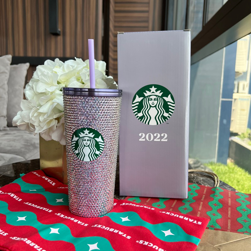 Starbucks Purple Bling Rhinestone Cold Cup (16oz.) แก้วหนามม่วงคริสตัล สตาร์บัคส์