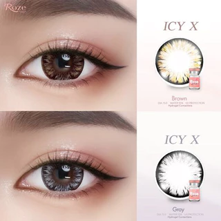 🔥คอนแทคเลนส์ ✨ขนาดบิ๊กอาย โตมาก✨ Icy-X (Rozelens / Kissylens) ✨ Brown / Gray / Black