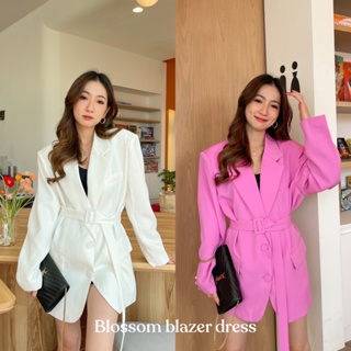 🔥ลด 120 ใช้โค้ด INCSM66🔥 Blossom blazer dress เบลเซอร์พร้อมเข็มขัด ทรงใหญ่ทิ้งตัวเก๋มาก มี 2 สี