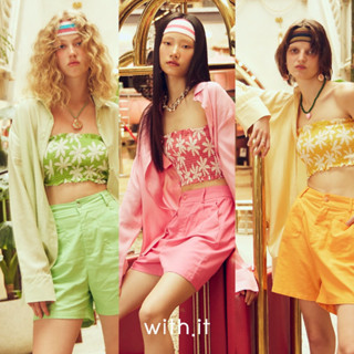 with it sunshine top set เสื้อเซ็ตซันชาย(ได้ 2 ชิ้น เกาะอก+เชิ้ต)