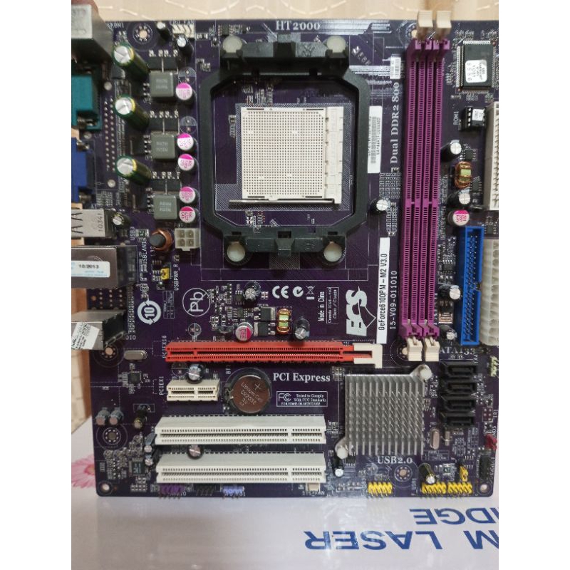 Mainboard AM2+/AM3 DDR2 ECS GeForce6100PM-M2 V3.0 Socket AM2+ รองรับ CPU AM2+/AM3
