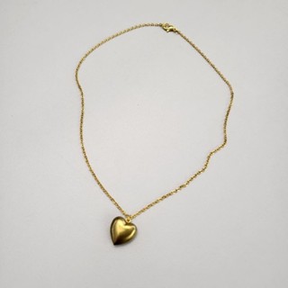 Brass heart necklace สร้อยคอหัวใจ ทองเหลืองแท้