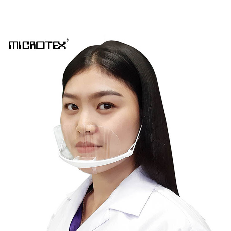 MICROTEX Guard Face Mask หน้ากากกันน้ำลายแบบใส(3 ชิ้น) | ป้องกันน้ำลายกระเซ็นลงอาหาร | สำหรับพนักงานเสิร์ฟในร้านอาหาร