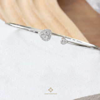 Gems Heritage : กำไลข้อมือเพชร Heart diamond bangle (blwg94)