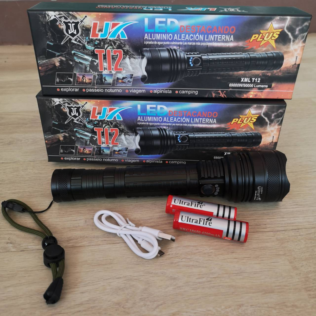 ไฟฉายรุ่น JX-9912 T12 ไฟแรงสูง ไฟฉายสว่างมาก ไฟฉายเดินป่า