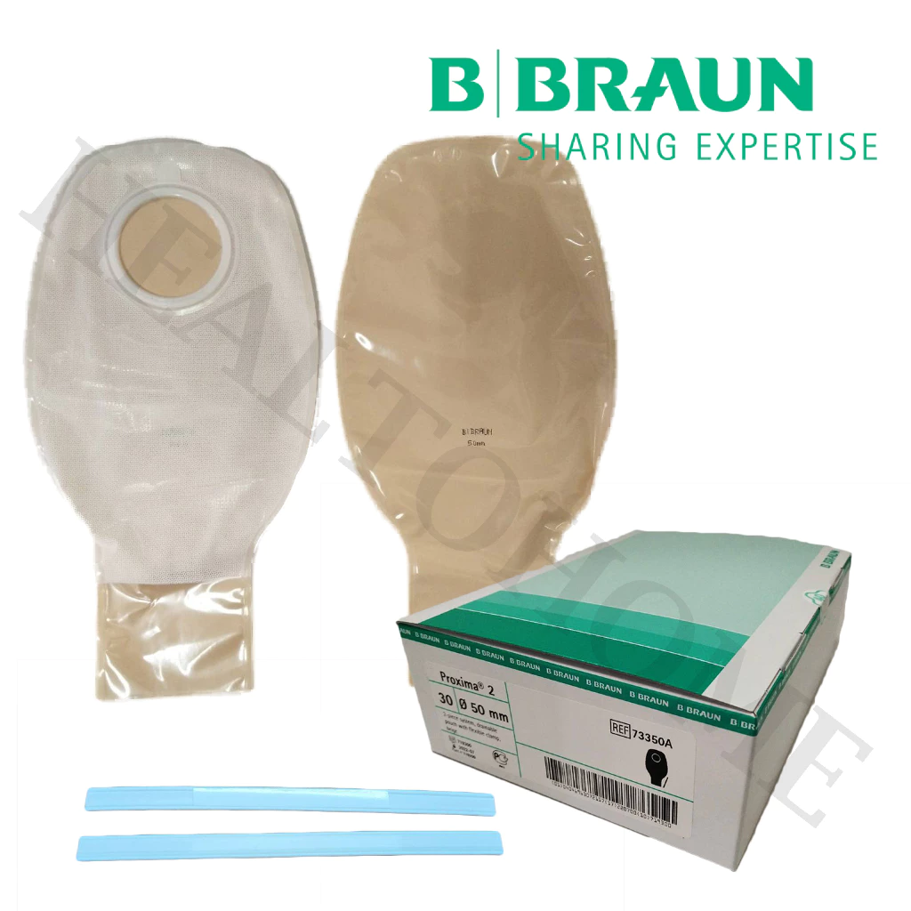 Proxima2 Colostomy Ostomy Bag ถุงเก็บอุจจาระหน้าท้อง ขนาด 40, 50, 60 และ 80 มม. (เฉพาะถุง) (1 ถุง)