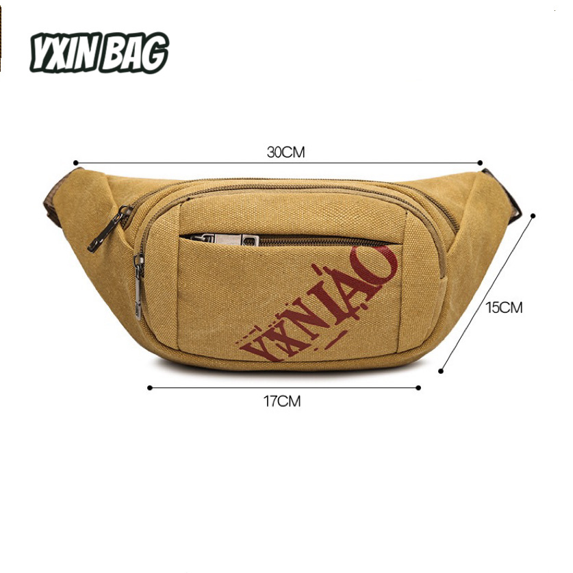 กระเป๋าคาดเอว กระเป๋าคาดอกผู้ชาย YX0021# YXIN Fashion กระเป๋าผ้าเเคนวาส ผ้ากระสอบ