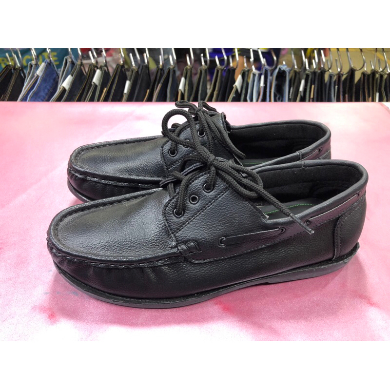 รองเท้าหนังทรงโบ๊ทชูสีดำล้วน size37-45