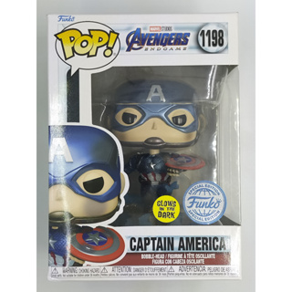 Funko Pop Marvel Avenger End Game - Captain America [เรืองแสง] #1198 (กล่องมีตำหนินิดหน่อย) แบบที่ 1