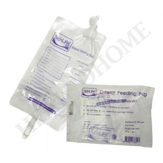 Enteral Feeding Bag ถุงใส่อาหารเหลว 500 มล. และสายให้อาหารแบบมี และไม่มีกระเปาะ (1 ชิ้น)