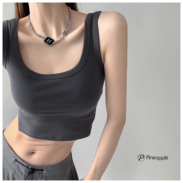 669 เสื้อกล้ามครอปสไตลส์สปอร์ตบ่าแบบผ่าข้างแนวแซ็กซี่ Side slit sports style vest ราคา ถูกที่สุด ดีลบีเคเค แกลเลอรีภาพที่ 3