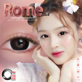 💋 มีค่าสายตา 💋 Rozelens Rome Black 💋 บิ๊กอาย สุดปัง คอนแทคเลนส์ รายเดือน มีอย แถมตลับฟรี เลนส์นิ่ม สวยปังมาก