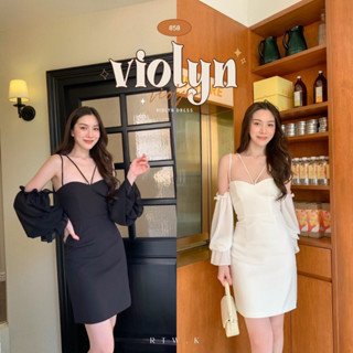 🎻 Violyn Dress - เดรสเกาะอก คอหัวใจ เเขนตุ๊กตายาว เลเยอร์ปลายเเขน เดรสออกงาน เดรสสีขาว RTW