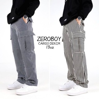 ZEROBOY- DENIM STRIPES CARGO คาร์โก้ลายทาง