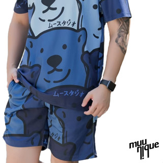 MUUNIQUE JP. Short กางเกงขาสั้น รุ่น BEARS INDIGO