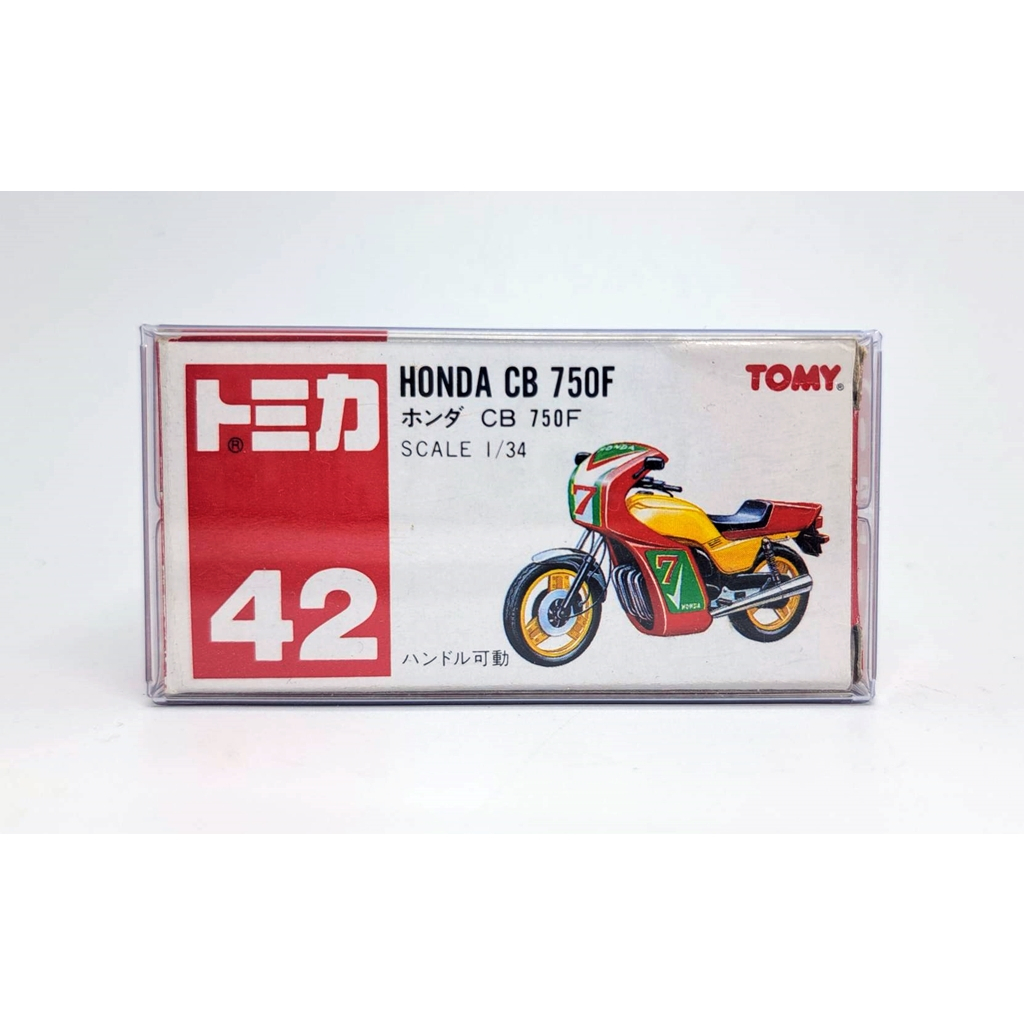 โมเดลรถเหล็ก Tomica No.42 Honda CB 750F โลโก้แดง โลโก้รุ่นแรก Tomica งานเก่า หายาก