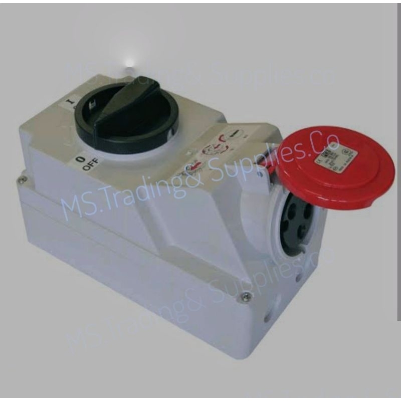 Haco *75352-6 Plug เต้ารับพร้อมสวิตช์หมุนแบบล็อค ชนิดลอย / Switched Interlocked Sockets 6h Wall Moun