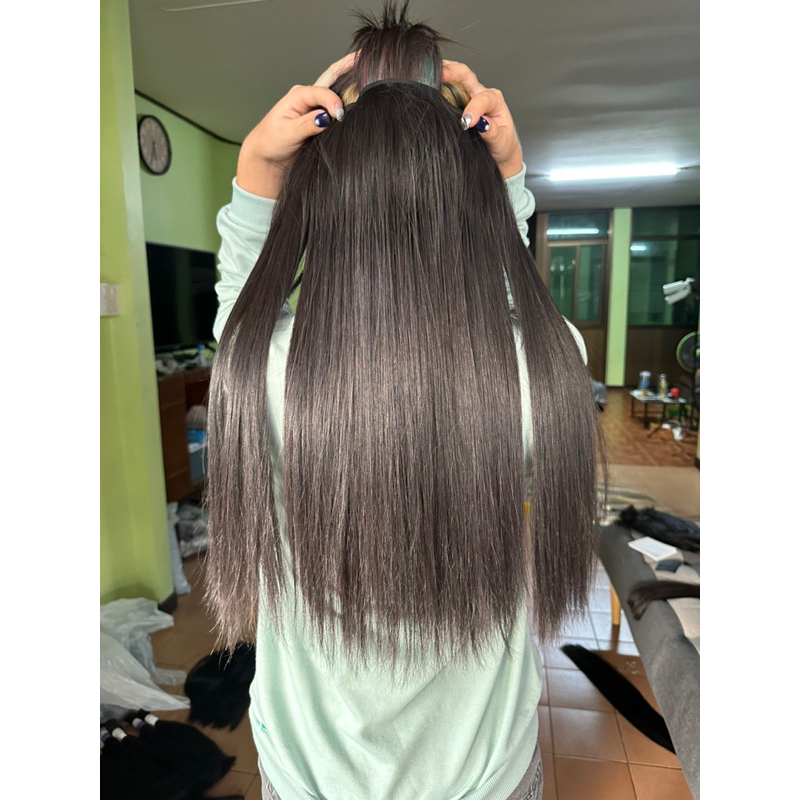 แฮร์พรีสผมแท้แบบ 3 ชิ้น ยาว 50 เซนติเมตร ใช้ผม2 มัด หนักประมาน 200+กรัม รับประกันตลอดอายุการใช้งาน (โรงงานมาเอง)