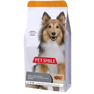 PETSMILEขนมสุนัขควบคมน้ำหนัก  ขนมสุนัข อาหารสุนัขไม่ผสมแป้ง เนื้อไก่เกรดพรีเมี่ยม สูตรไขมันต่ำไฟเบอร์สูง 500กรัม