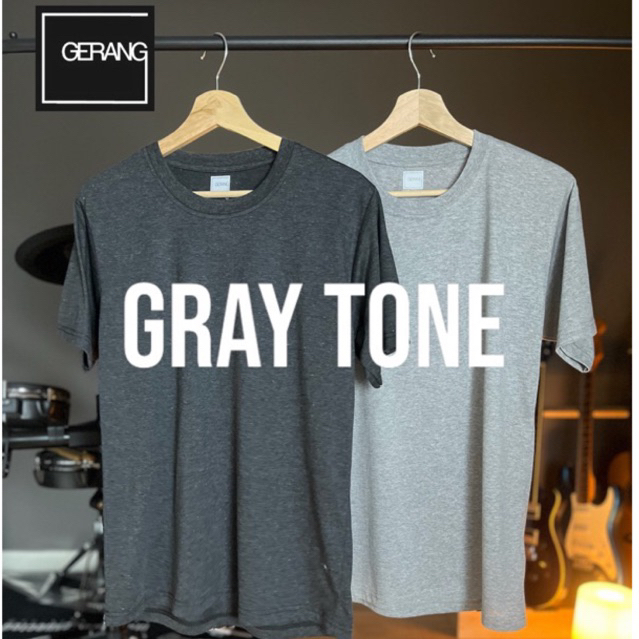 เสื้อยืด Gerang โทนสีเทา เนื้อผ้าหนานุ่ม ทรงสวย ระบายอากาศดี ไม่ต้องรีด ส่งไว