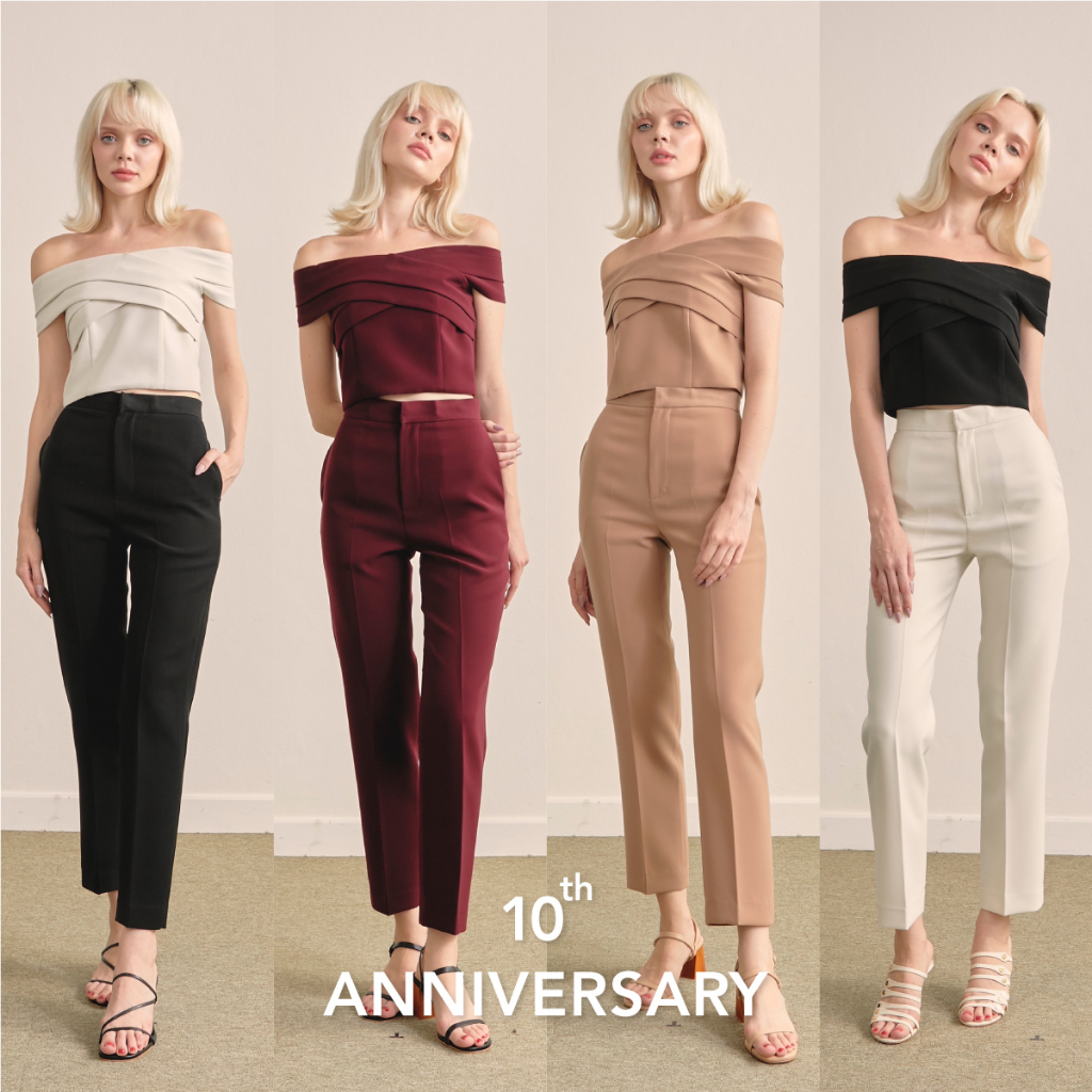 Pimnatta Mardi Pants กางเกงขายาว ทรงกระบอกเล็ก ผ้า BM นำเข้า ใส่แมตช์ลุคได้หลายรุ่น สไตล์เรียบหรู