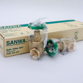 ประตูน้ำทองเหลือง Gate valve ซันวา SANWA ผลิตจากทองเหลืองคุณภาพสูง แข็งแรงทนทาน ไม่เป็นสนิม