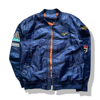 Navy Blue Air Force Bomber Jacket รอบอก 46”