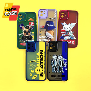 เคสซัมซุง/Samsung A12(5G) A13(5G) A23(5G) A73(5G) S23 Ultra  เคสขอบสีหลังขุ่นกันเลนส์กล้อง ขอบสีเลนส์เงา พิมพ์ลายเท่