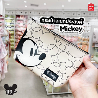 MINISO กระเป๋าใส่เครื่องสำอางทรงสี่เหลี่ยมคางหมู Mickey Mouse Collection