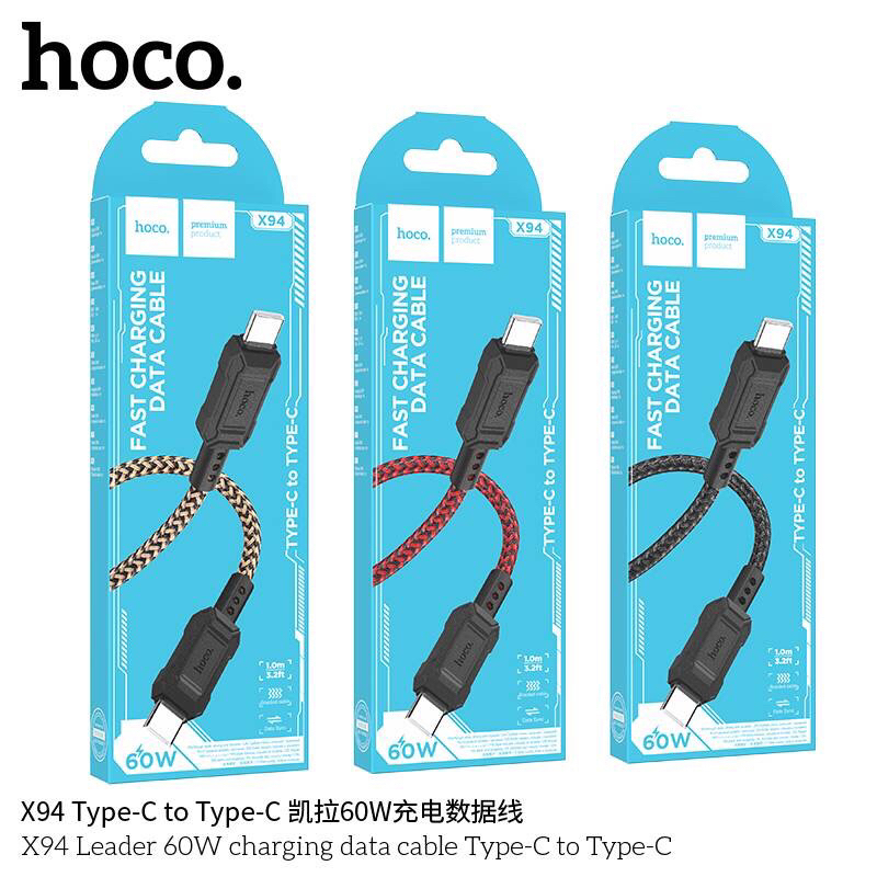 Hoco X94 สายชาร์จแบบ1เมตร มีหลายรุ่นให้เลือก เป็นสายถัก แท้100%